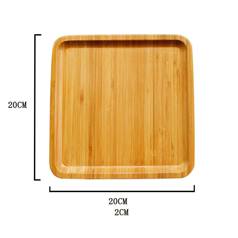 Bamboo square round tray dinner plate