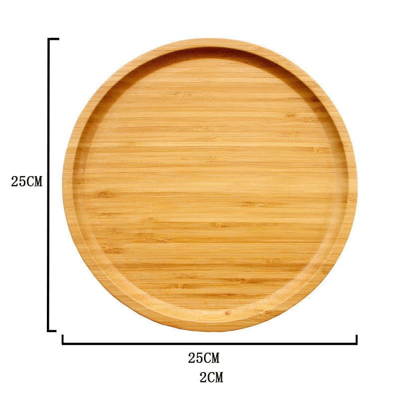 Bamboo square round tray dinner plate