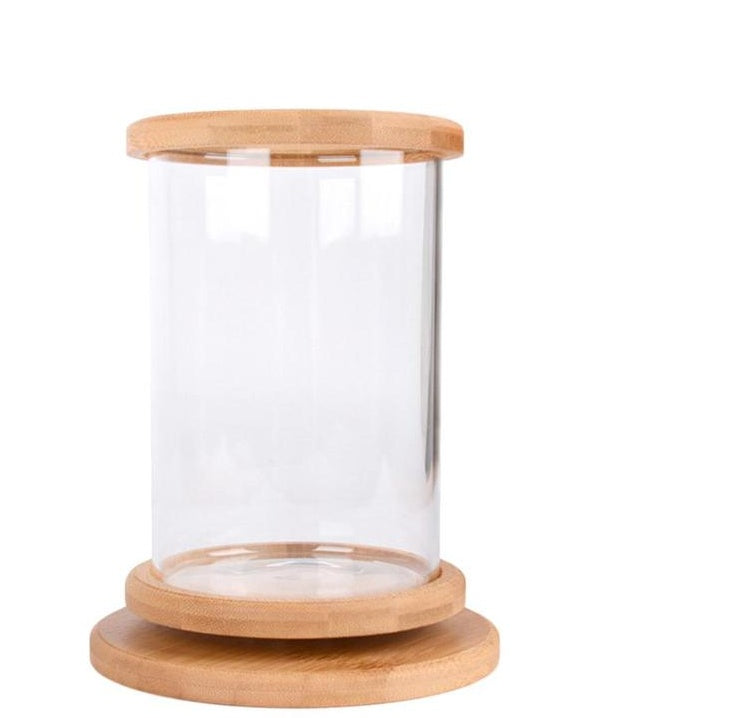 Aquarium Bamboo Base Mini Fish Tank (Decoration Fish Bowl)