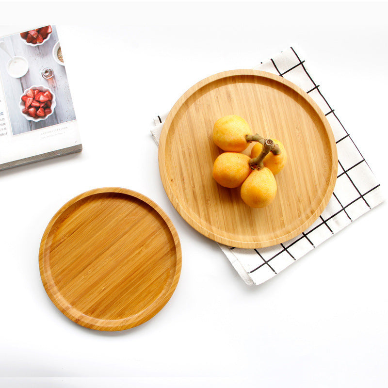 Bamboo square round tray dinner plate