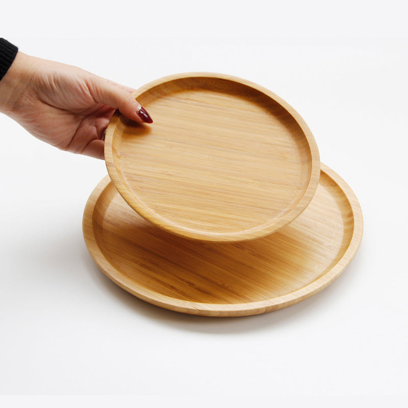 Bamboo square round tray dinner plate