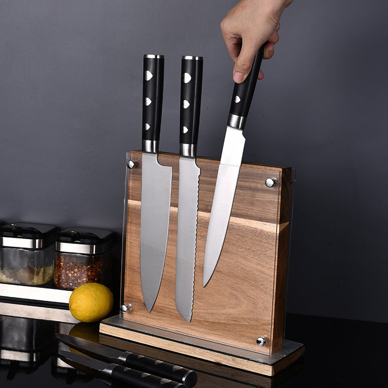 Magnetic Absorption Bamboo Knife Holder